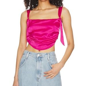 NWT MORE TO COME Gracie Bustier Top in Hot Pink